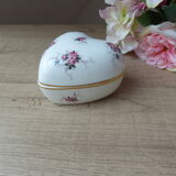 Heart-shaped porcelain jewelry box, Hammersley Bone China with gilding, England