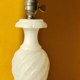 Antique twisted marble lamp base - white stone lamp