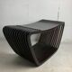 Post modern Dutch slatted wooden wavy curvy bench or  coffee table, 1970s