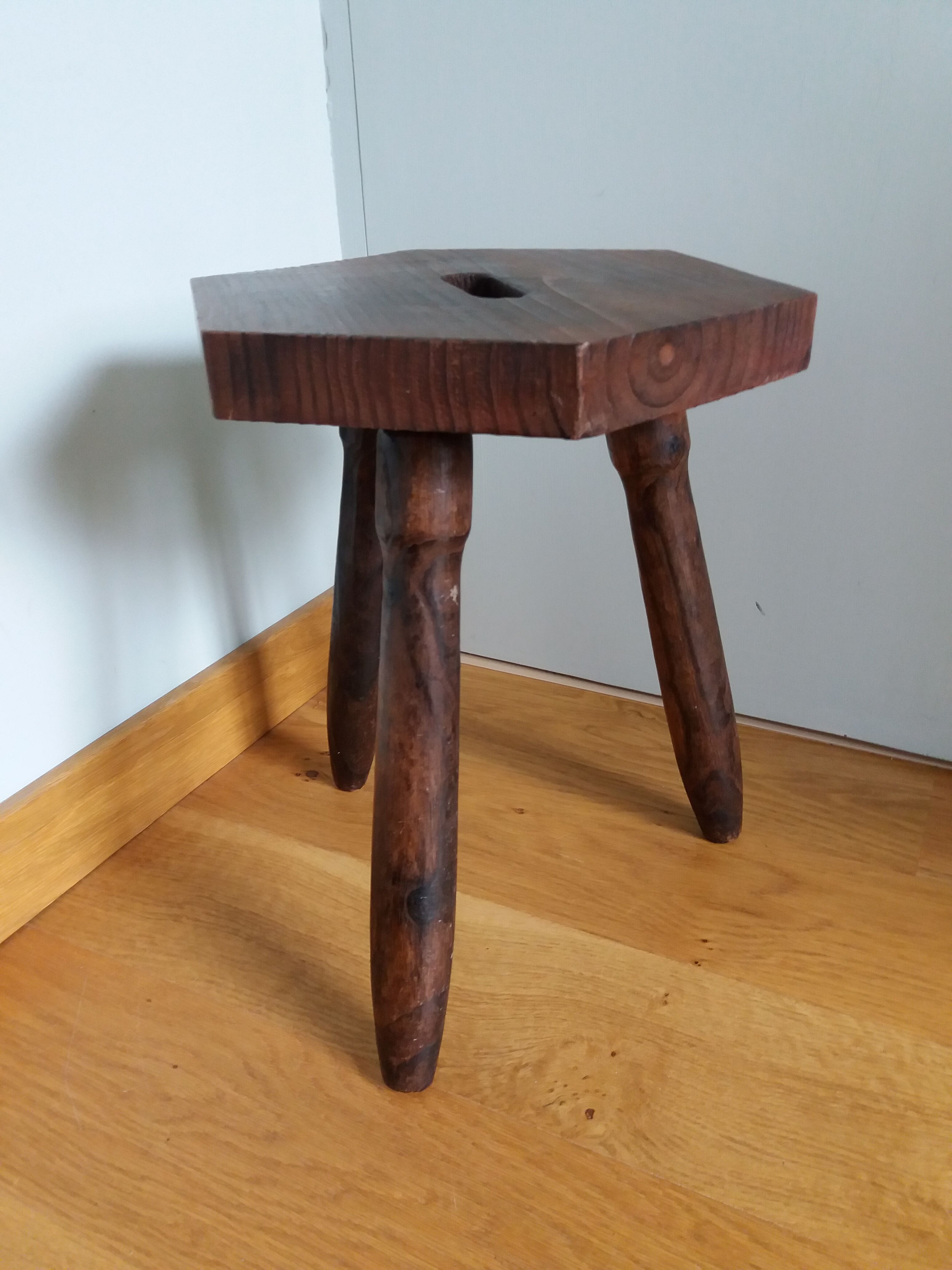 Wooden tripod stool