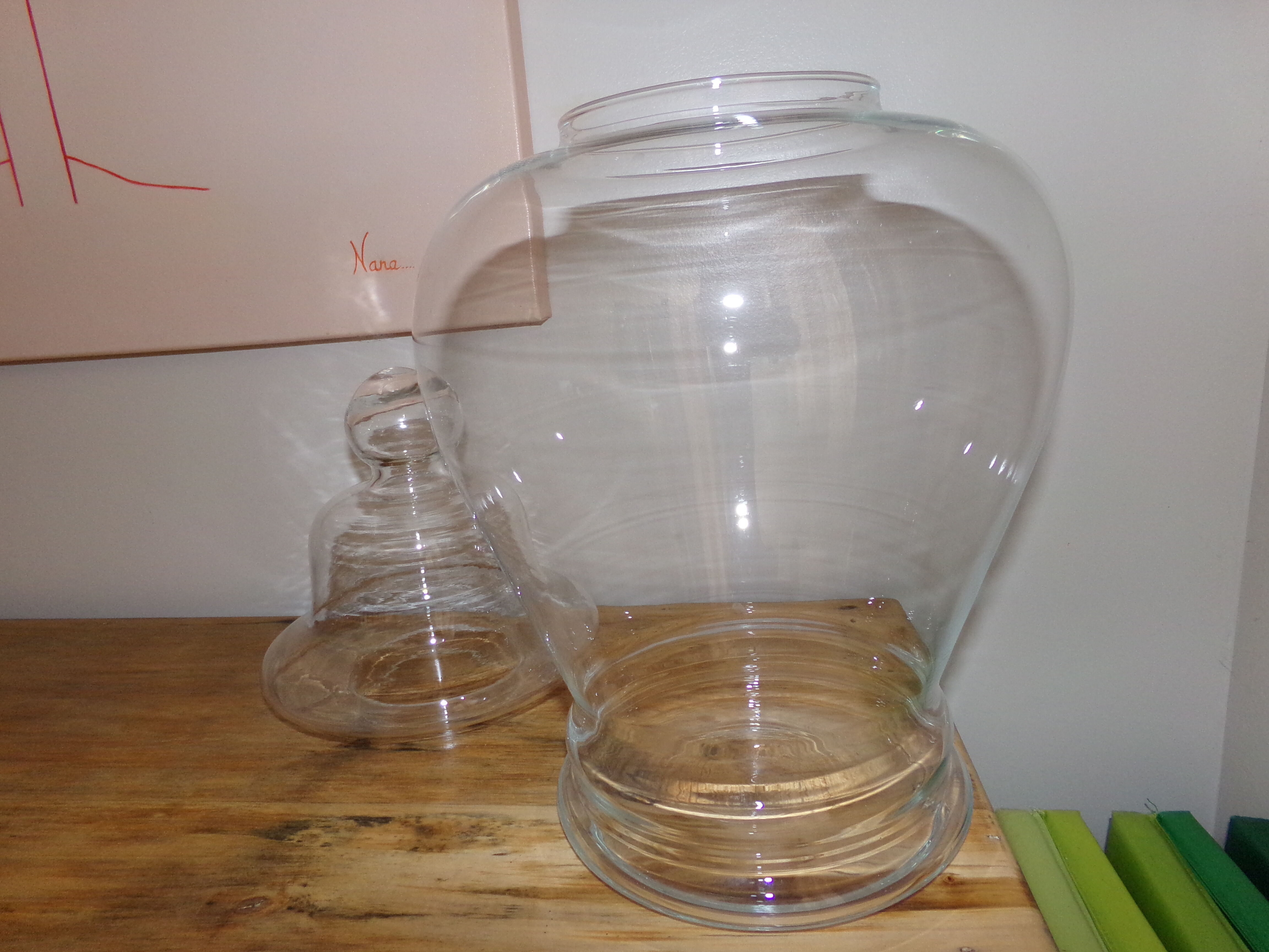 Large glass apothecary jar