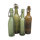 Lot 4 bottles old beers and lemonades blown glass and bistro porcelain