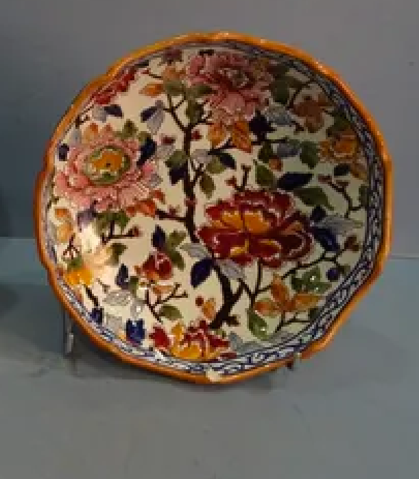 Large Hollow Dish Gien ModelE Peony