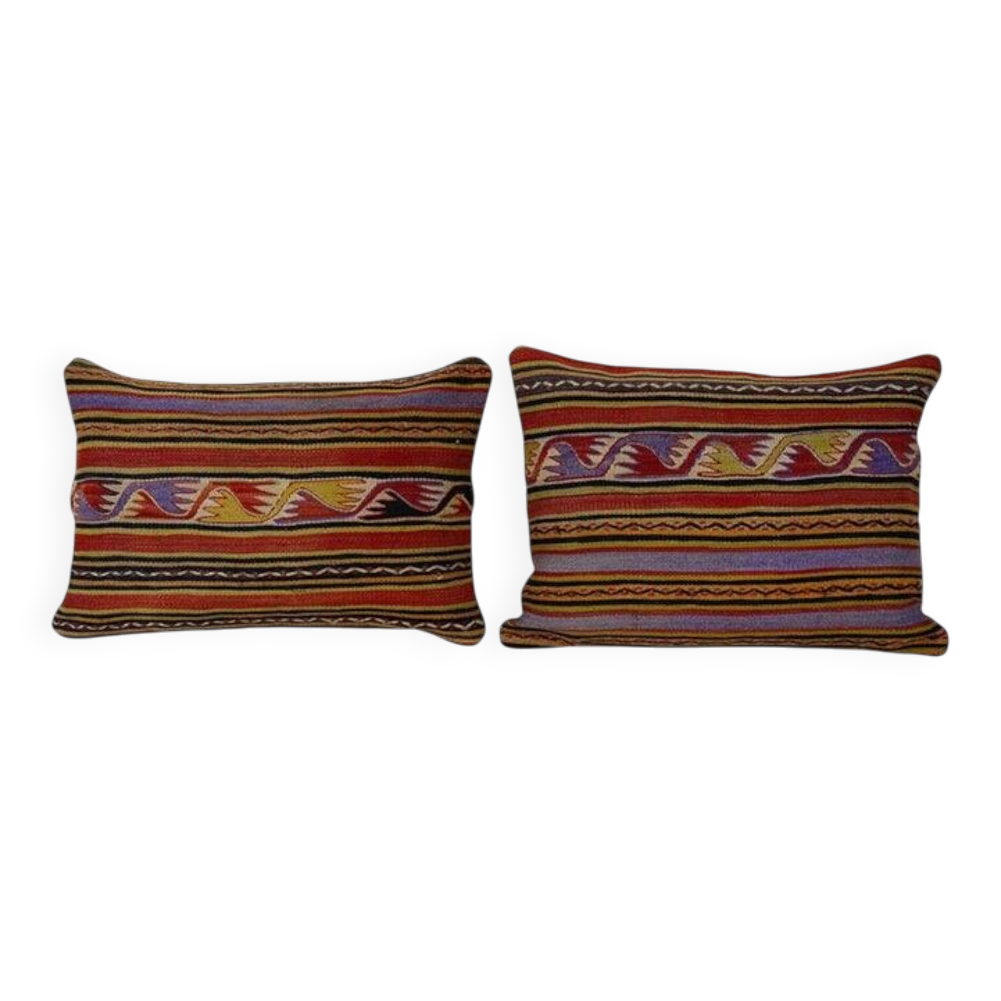 Set of 2 vintage kilim cushion covers 41x61 cm