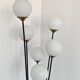 Mid Century Modern floor lamp in brass, marble, and opaline glass attributed to Stilnovo.