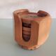 Set of six olive coasters / vintage 60s-70s