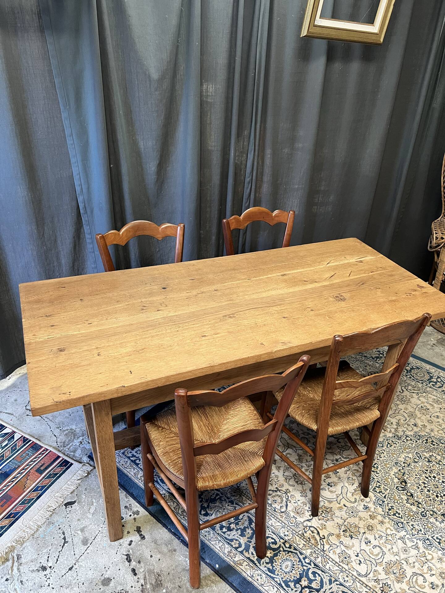 Small farmhouse table in solid oak