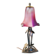 Wrought iron lamp from 1920 to 30, with gold patina with pretty pink tulip 39x16