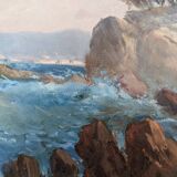 Oil on canvas, coastal landscape