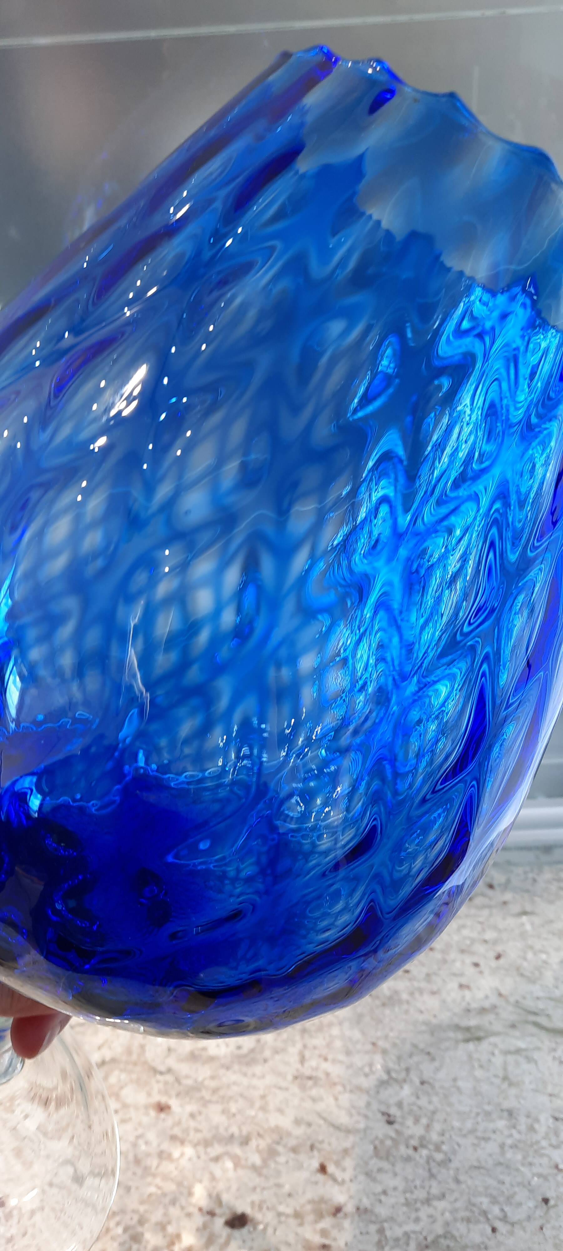 Vintage empoli crystal vase cup