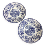 Set of 2 landscape and blue flower plates Promogros