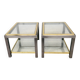 Hollywood Regency Two-Tier Sofa End Tables, 1970s, Set of 2