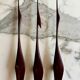 Set of 3 teak wall mounted cranes, Scandinavian modern, Denmark, 1960s
