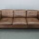 Danish mid-century three-seat brown leather sofa, 1970s