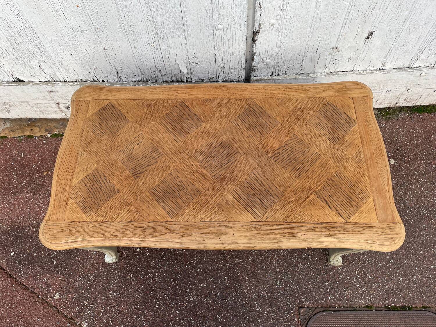 Louis XV style coffee table patinated gray