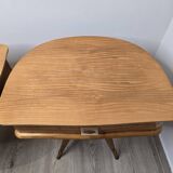 Paire de table de chevet vintage tripode années 50