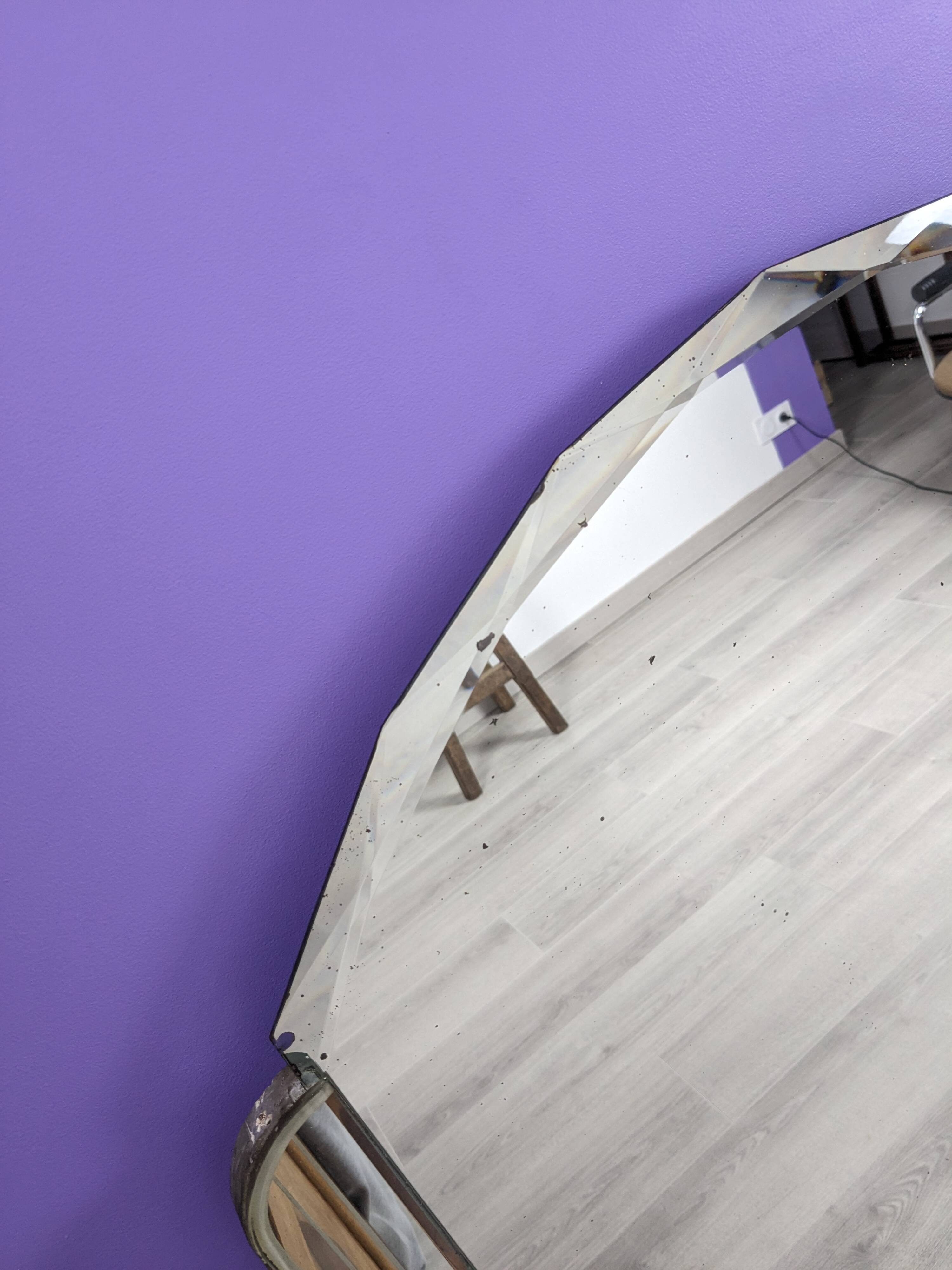 Beveled art deco mirror 127 x 83 cm