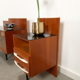 Pozar vintage wooden bedside table set