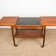 Danish extendable two-tiered teak serving trolley, 1960s, Kurt Ostervig.
