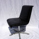 Leather chair on central foot