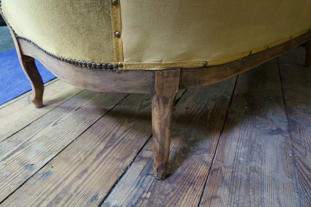 Louis-Philippe 3-seater velvet sofa - 19th century