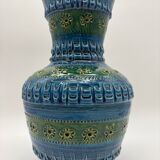 Aldo Londi vase, Rimini Blue, blue-green glazed ceramic, Bitossi, 1960