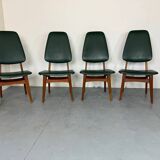 Chaises de salle à manger vintage en teck à dossier haut, design danois norvégien Bruk Sorheim