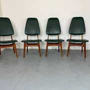 Chaises de salle à manger vintage en teck à dossier haut, design danois norvégien Bruk Sorheim