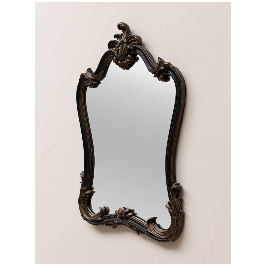 Black and gold baroque mirror
