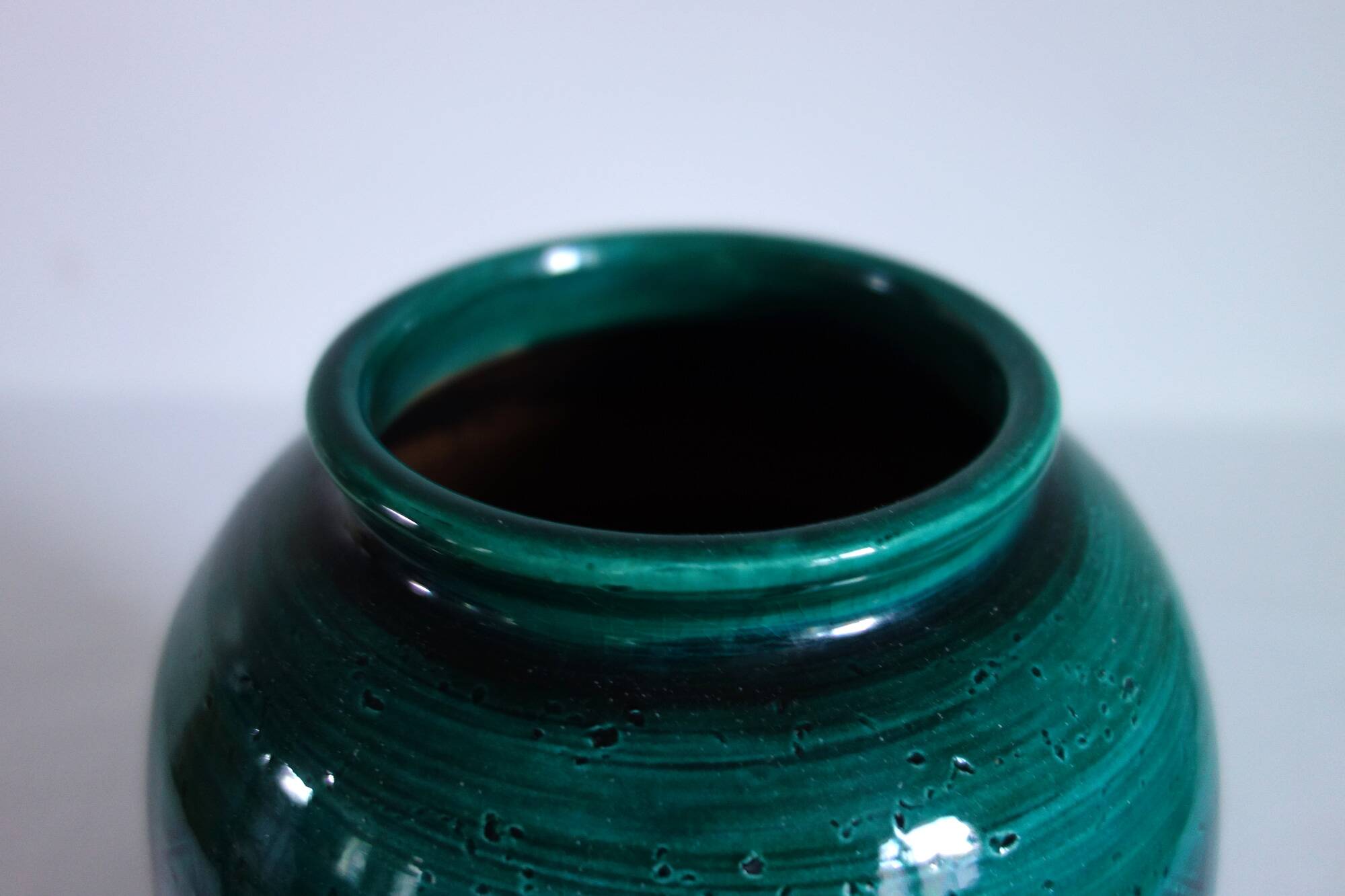 Vintage green glazed ceramic vase