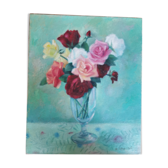 Tableau bouquet de roses