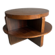 Vintage Art Deco round coffee table with double top
