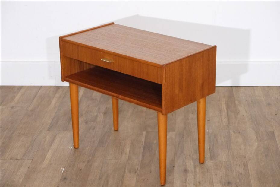 Vintage Scandinavian teak bedside table 1960