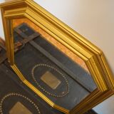 Art Deco style golden octagonal wall mirror