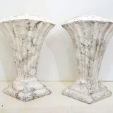 Pair of marble fan vases