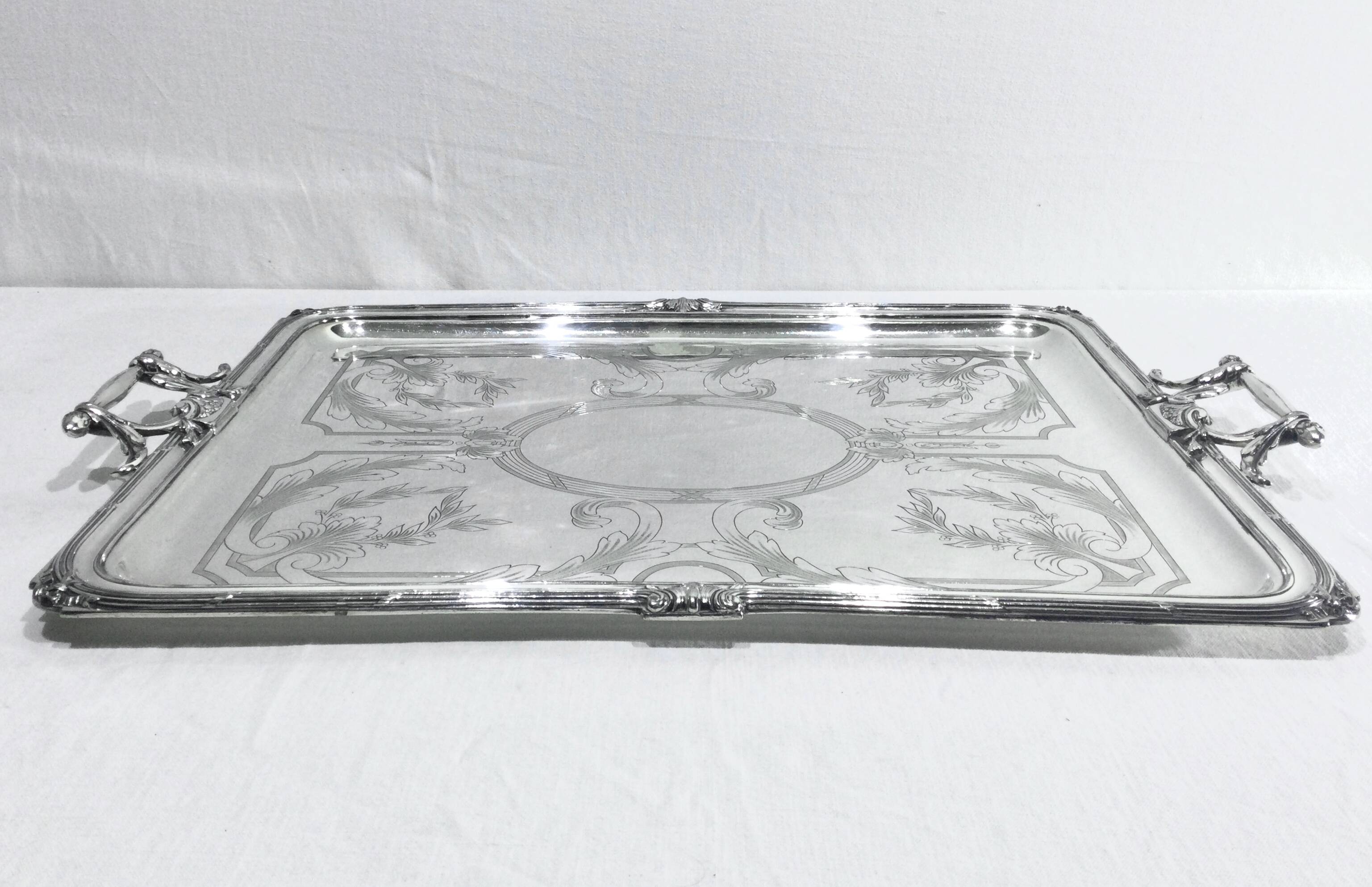 Gallia - Silver metal serving tray