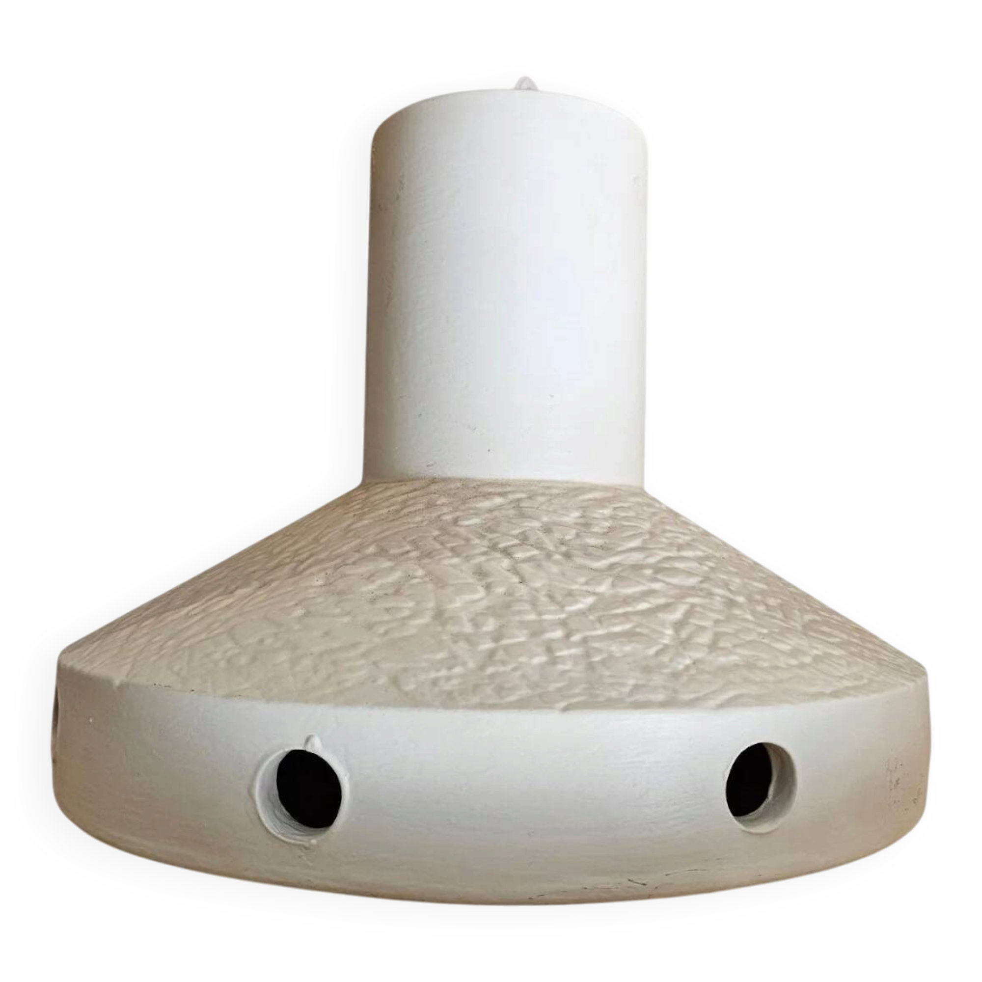 Lampe suspendue en céramique mate émaillée / années 1970