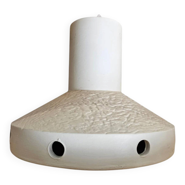 Lampe suspendue en céramique mate émaillée / années 1970