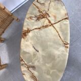 Table basse bronze et onyx
