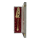 Vintage gold metal pie server – 1950s – with original case