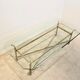 Table basse en laiton, chrome et verre, France 1970