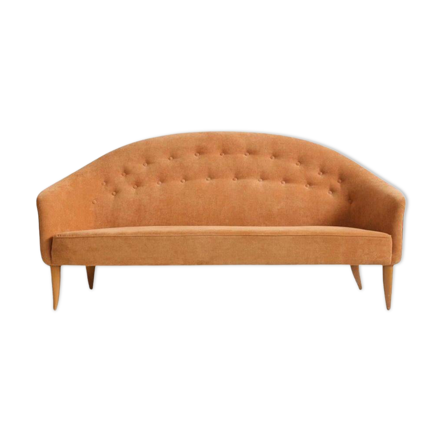 Canapé Paradise with orange fabric upholstery by Kerstin Hörlin-Holmqvist