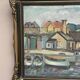 Original Swedish Oil on Panel – “Village and Harbour” by G. Fogler – Signed – Vintage & Framed – 49 × 39 cm (19.2" × 15.3")