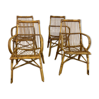 Set of 4 rattan chairs