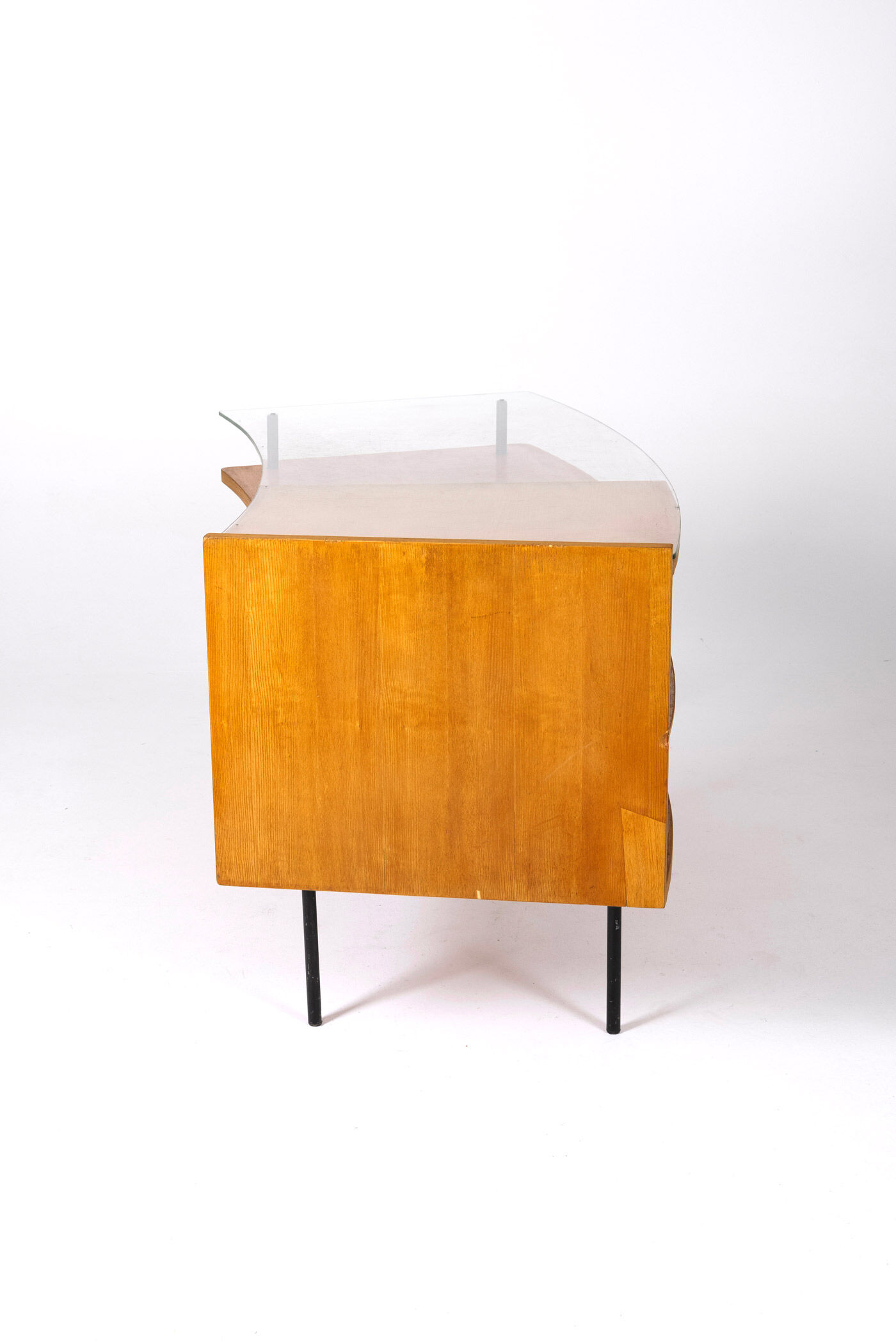 Bureau en bois et verre par Jean René Picard, 1960s
