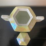 Sucrier art deco vintage jaune irisé
