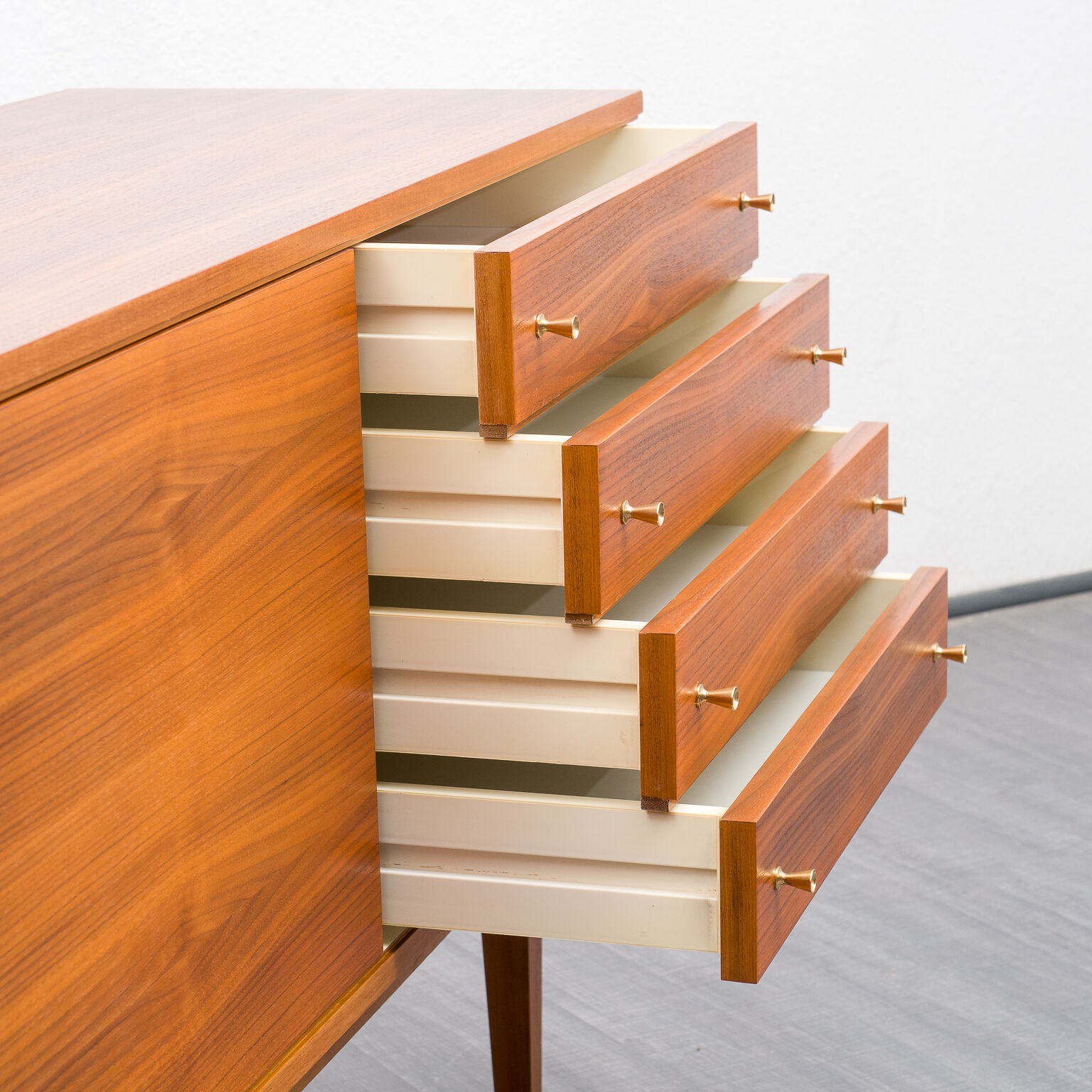 Vintage row, walnut, restored