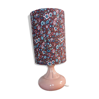 Pink ceramic table lamp with Liberty fabric shade