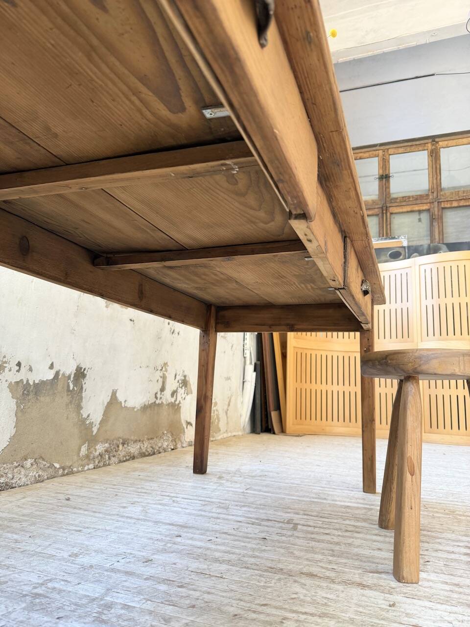 1950s pine farmhouse table 220cm