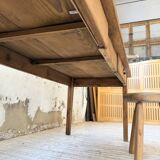 Table de ferme en pin, 1950